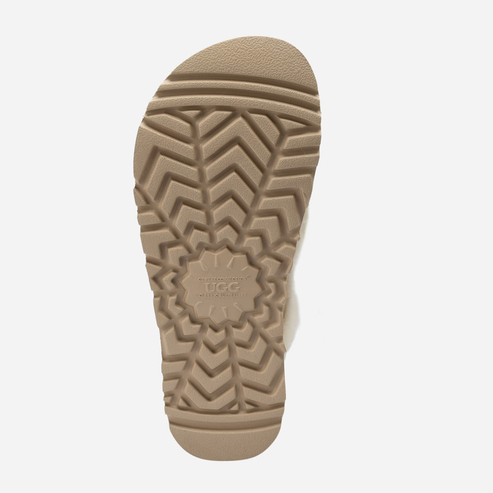 Ugg Violet Shearling Platform Slipper (Elastic Logo) (Detachable Feature)