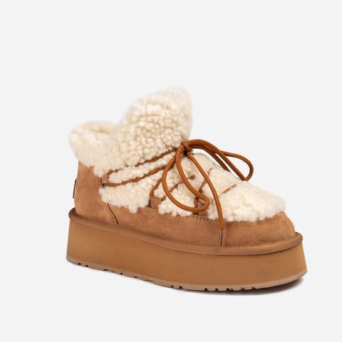 Ugg Classic Fluffy Lace-Up Platform Mini Snow Boots (4.5cm) (Water Resistant)