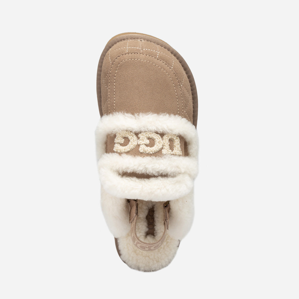 Ugg Violet Matelassé Shearling Super Platform (6cm) Slipper (Elastic Logo) (Detachable Feature)