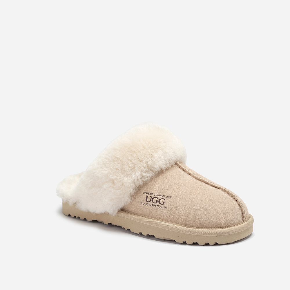 Ugg Slippers Premium Australia Sheepskin Unisex Scuffete Suede (Unisex Cow Suede)