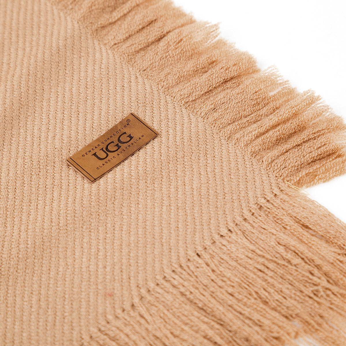 fringed check wool scarf