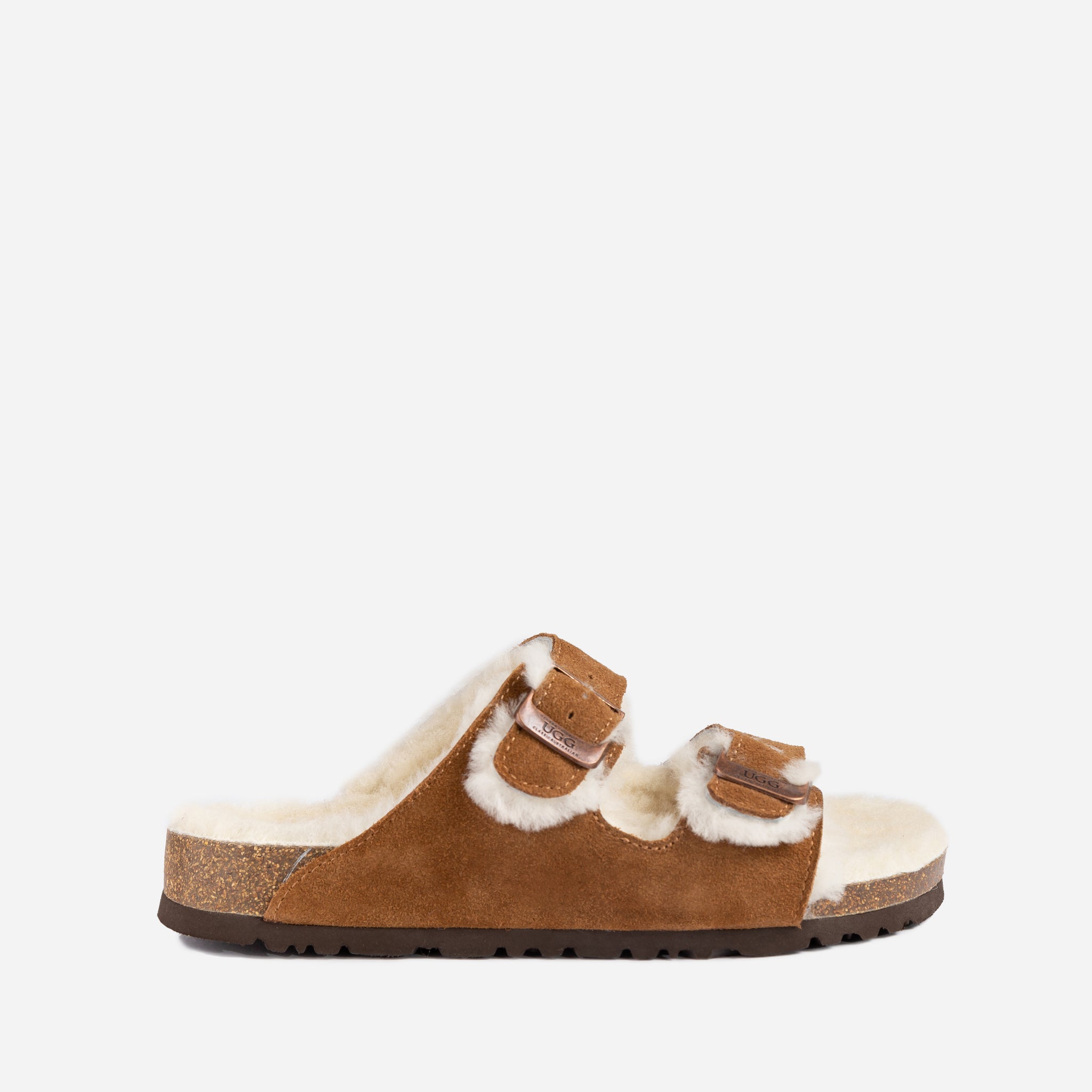 UGG Aussie Shearling Buckled Sandals