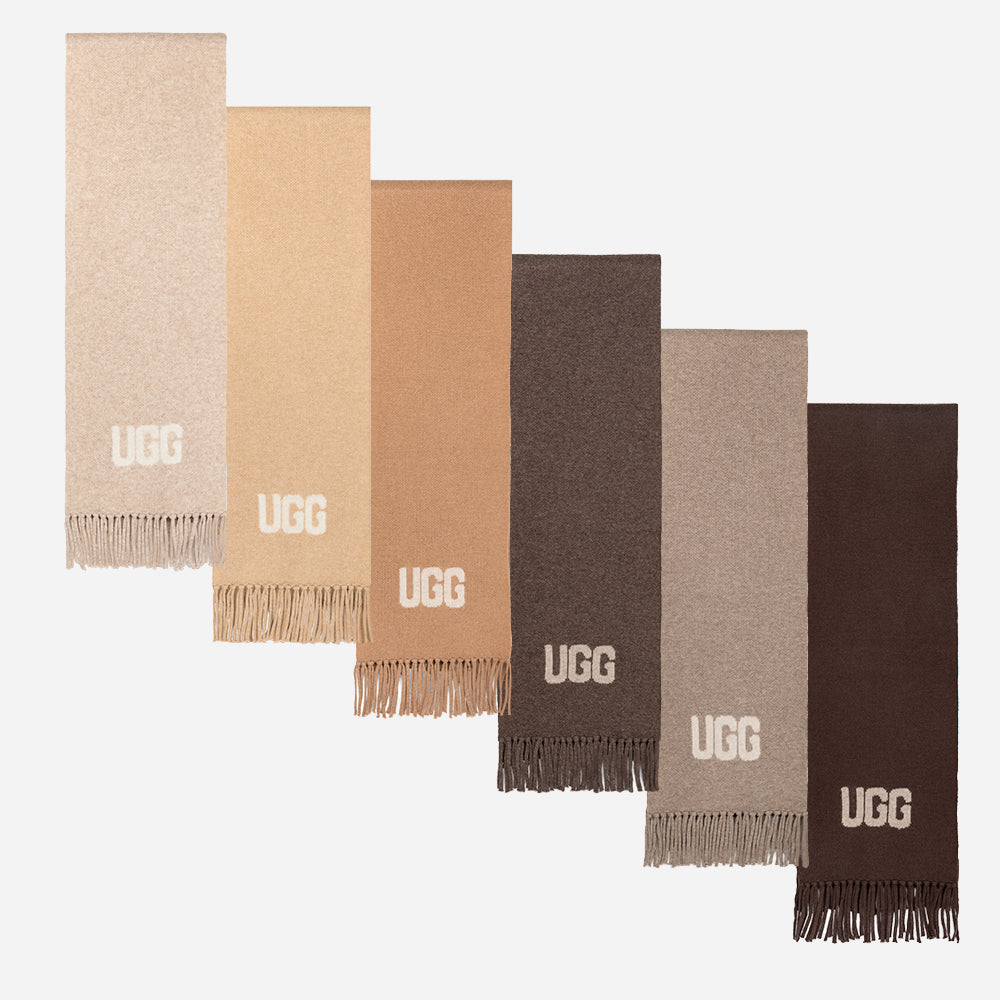 Ugg Logo Cashmere Aus Wool Woven Scarf