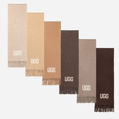 Ugg Logo Cashmere Aus Wool Woven Scarf