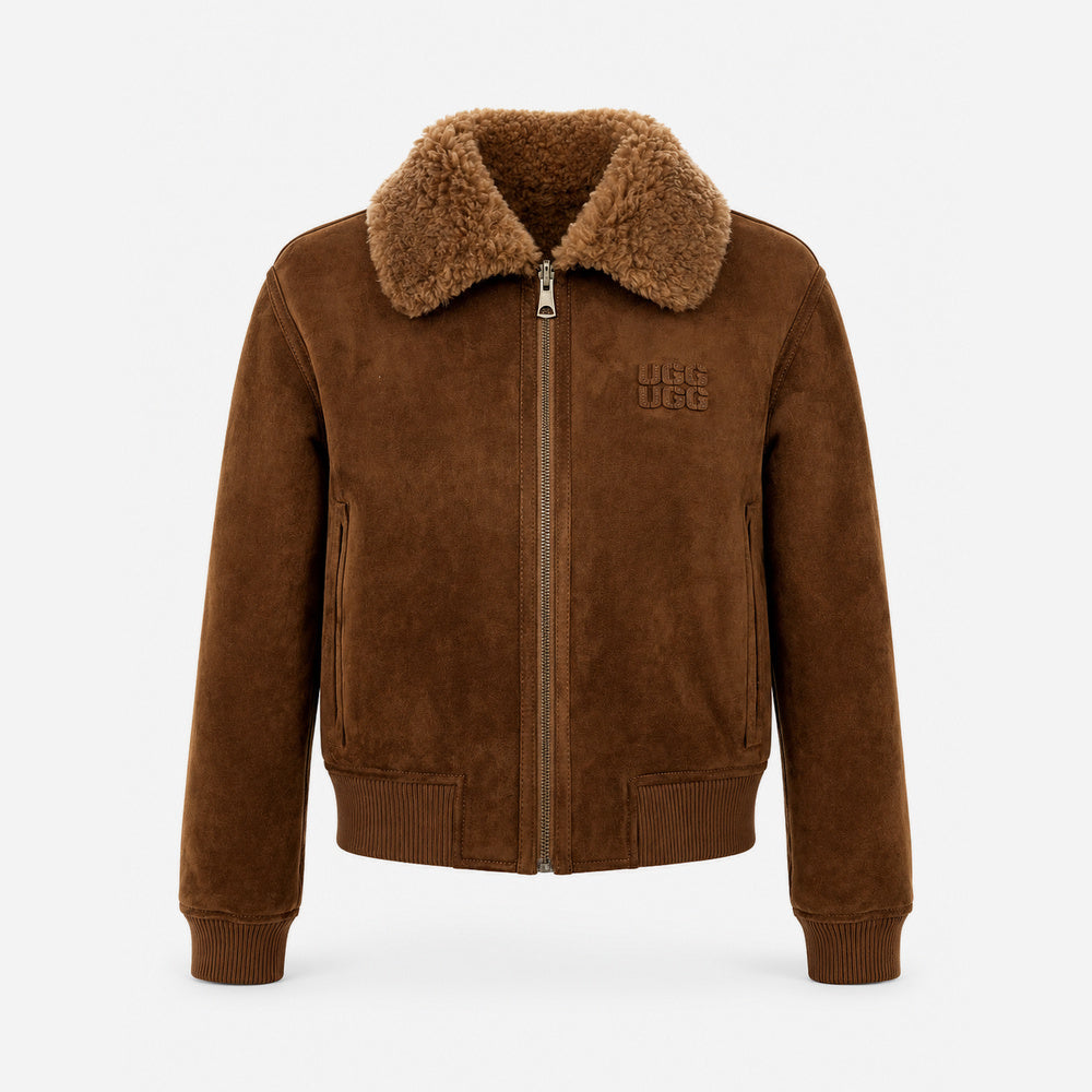 UGG Reversible Australian Wool Cropped Bomber Jacket