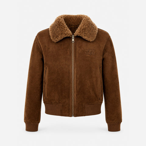 UGG Reversible Australian Wool Cropped Bomber Jacket