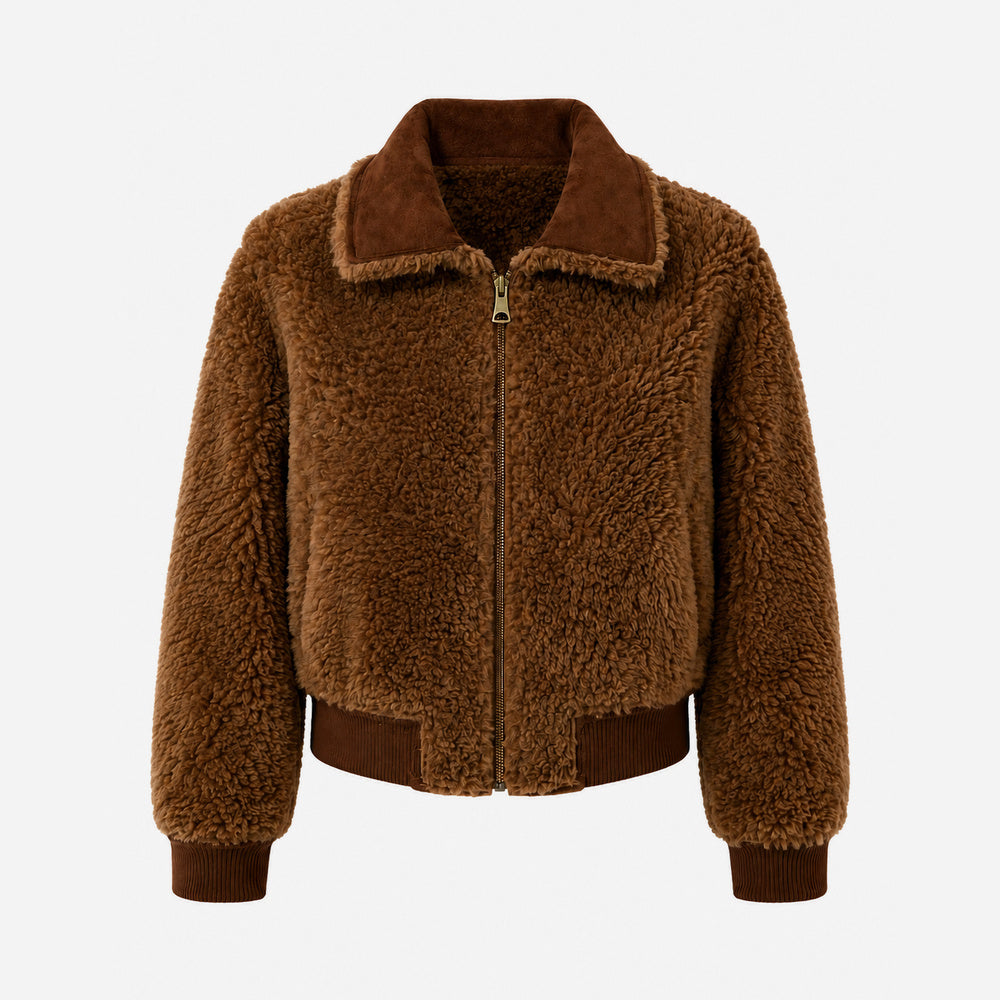 UGG Reversible Australian Wool Cropped Bomber Jacket