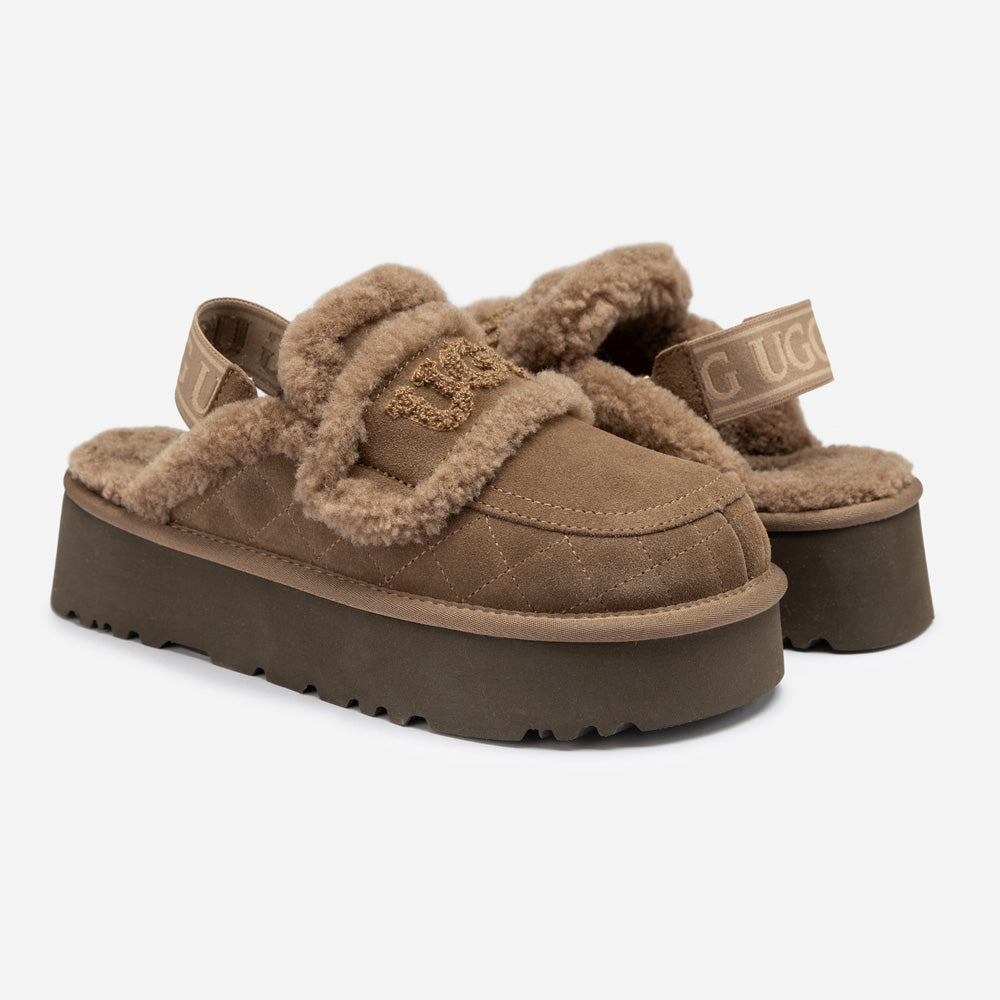 Ugg Violet Matelassé Shearling Platform Slipper (Detachable Feature)