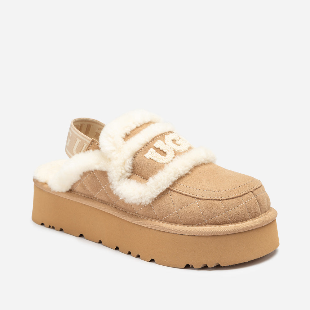Ugg Violet Matelassé Shearling Platform Slipper (Detachable Feature)
