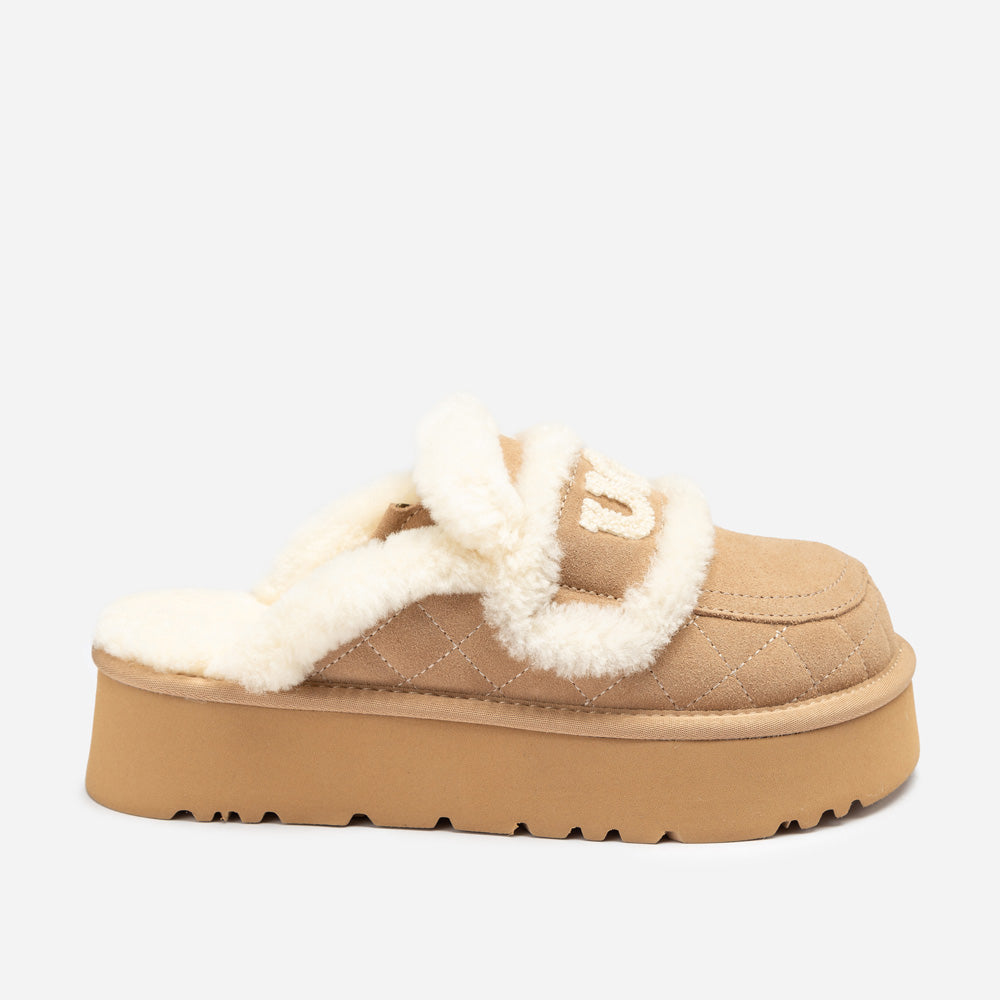 Ugg Violet Matelassé Shearling Platform Slipper (Detachable Feature)