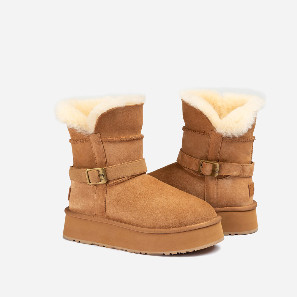 Ugg Classic Platform Buckle Mini Boots 4.5cm Water Resistant