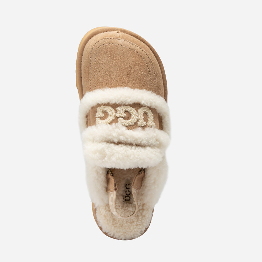 Ugg Violet Shearling Platform Slipper (Elastic Logo) (Detachable Feature)