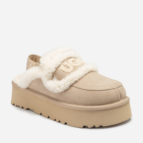 Ugg Violet Shearling Platform Slipper (Elastic Logo) (Detachable Feature)