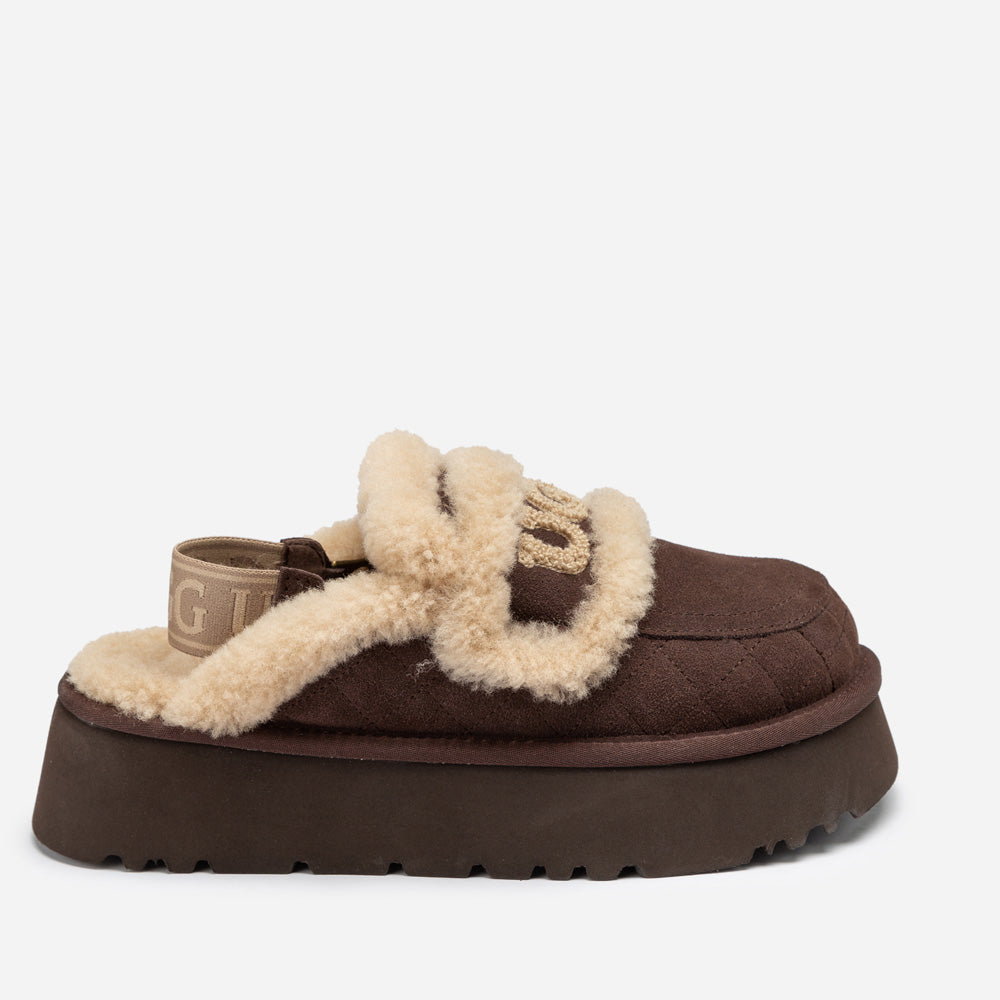 Ugg Violet Matelassé Shearling Platform Slipper (Detachable Feature)