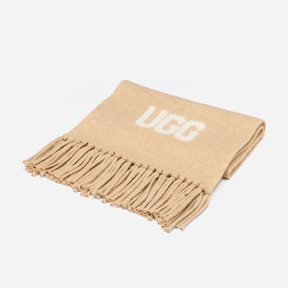 Ugg Logo Cashmere Aus Wool Woven Scarf