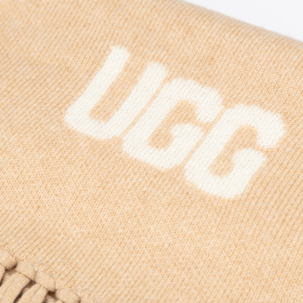 Ugg Logo Cashmere Aus Wool Woven Scarf