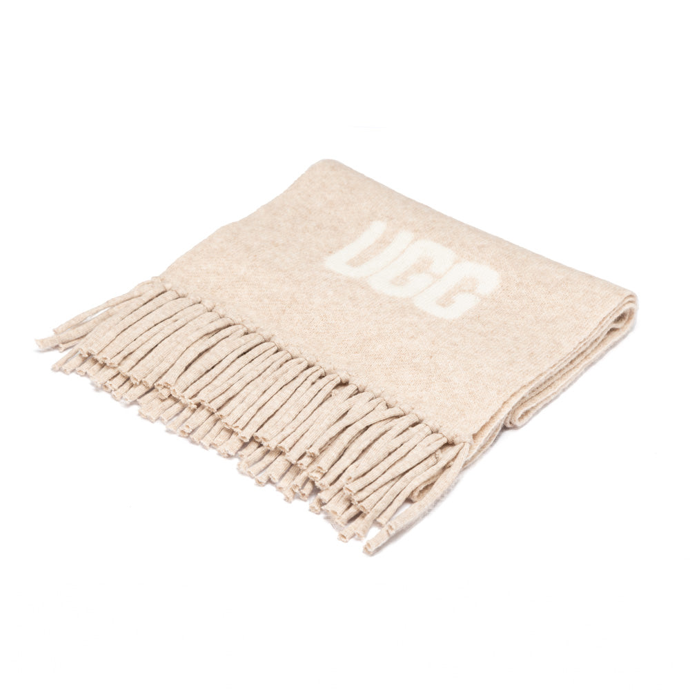 Ugg Logo Cashmere Aus Wool Woven Scarf