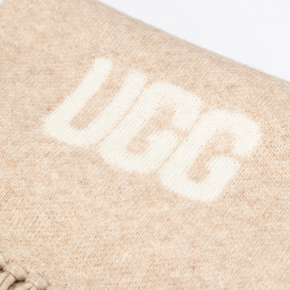 Ugg Logo Cashmere Aus Wool Woven Scarf