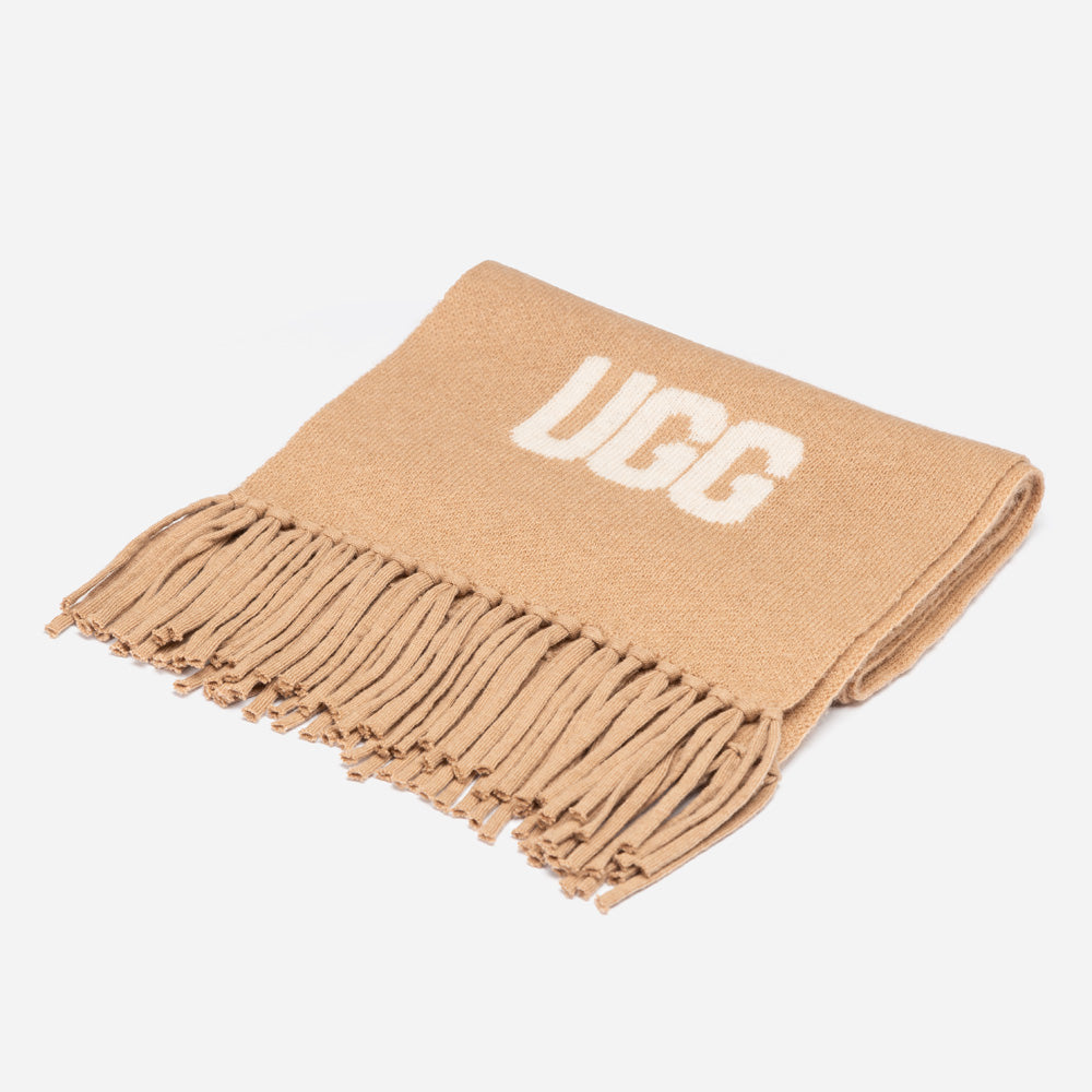Ugg Logo Cashmere Aus Wool Woven Scarf