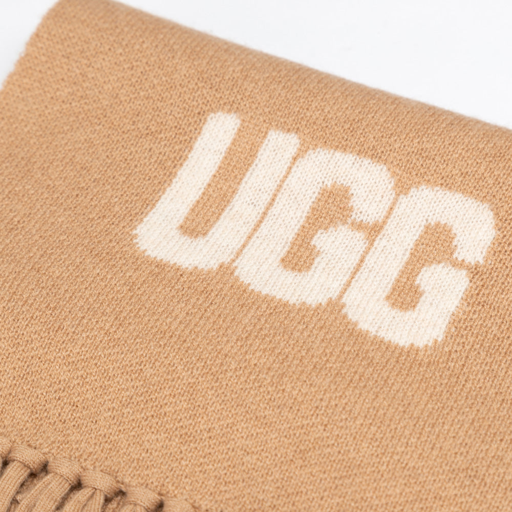 Ugg Logo Cashmere Aus Wool Woven Scarf