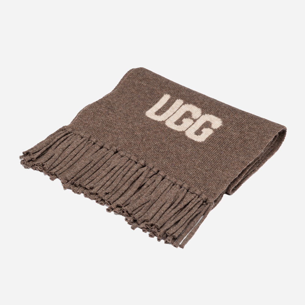 Ugg Logo Cashmere Aus Wool Woven Scarf