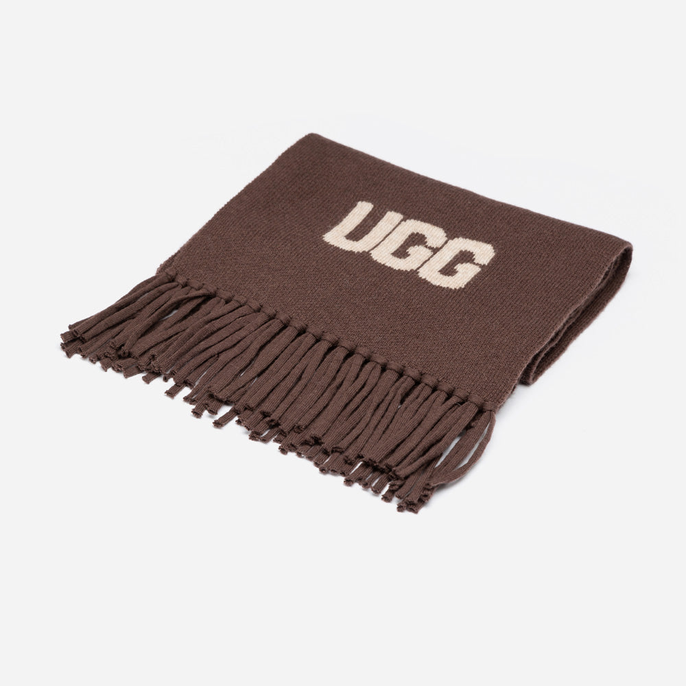 Ugg Logo Cashmere Aus Wool Woven Scarf