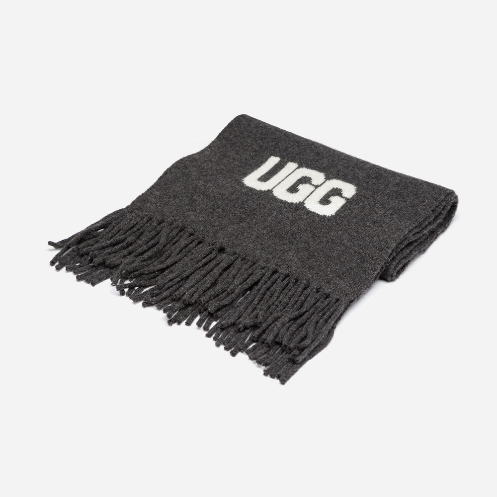 Ugg Logo Cashmere Aus Wool Woven Scarf