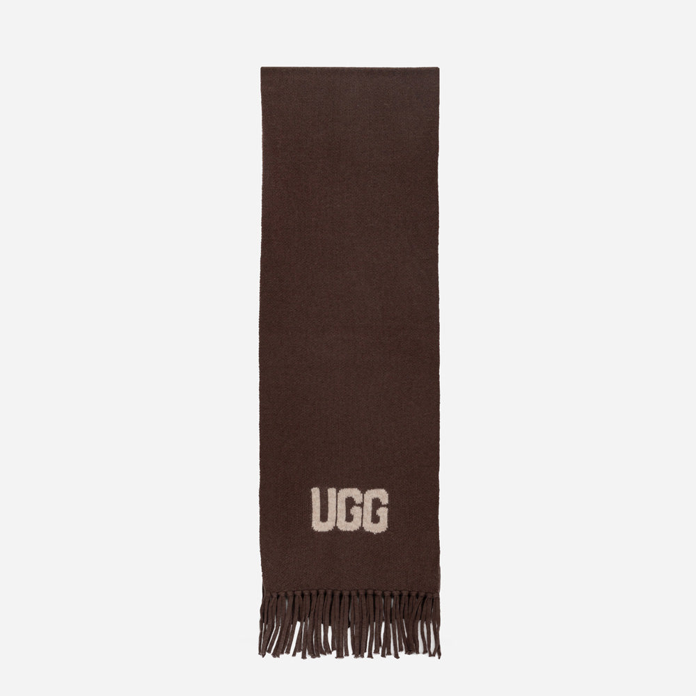 Ugg Logo Cashmere Aus Wool Woven Scarf