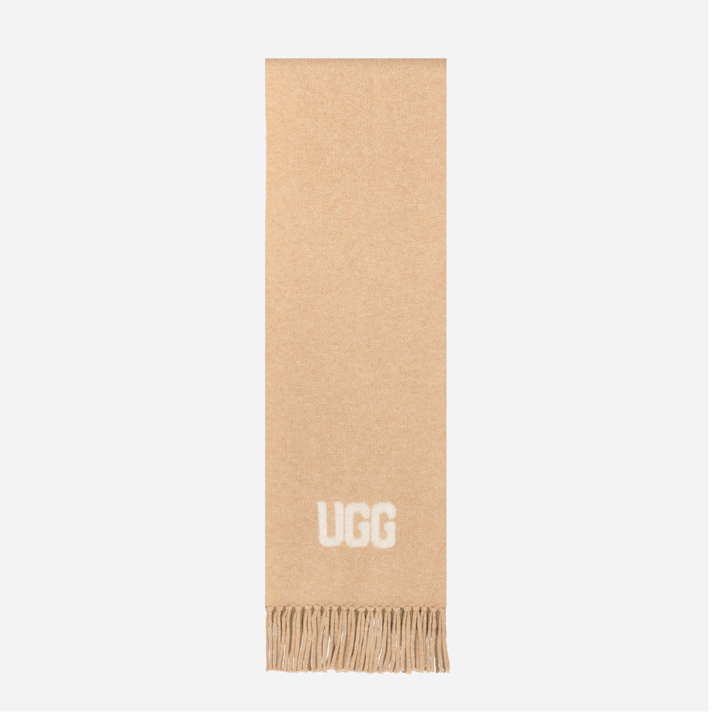 Ugg Logo Cashmere Aus Wool Woven Scarf