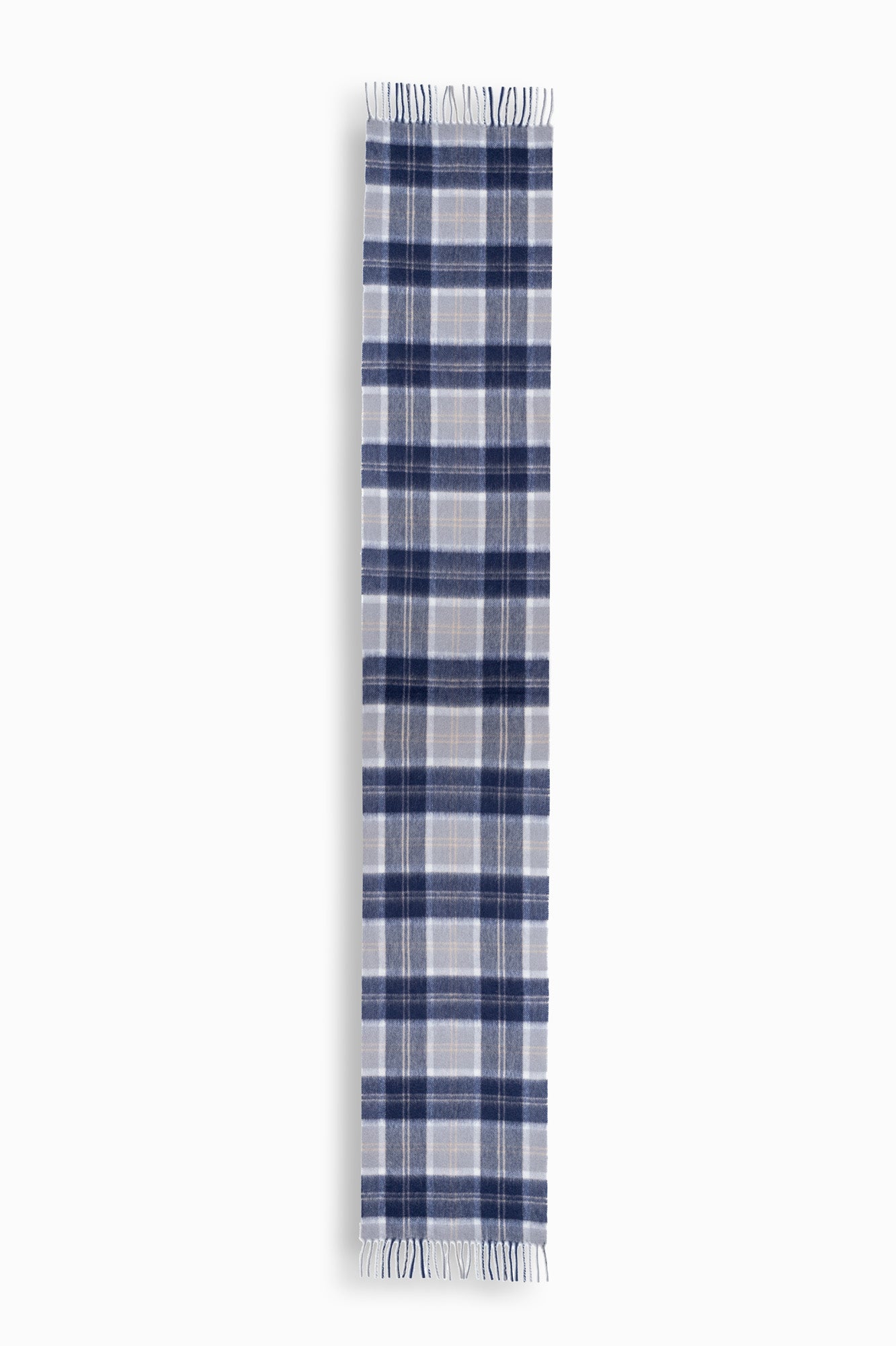 100% Wool Scarf Navy Ivory Check