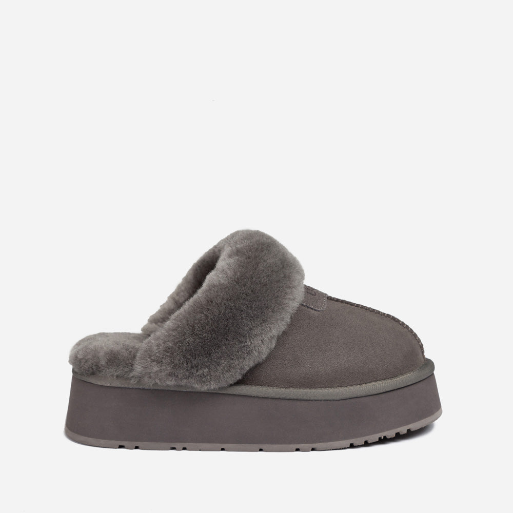 Ugg Coquette Platform Slipper (Elastic Logo Wool Strap) (Detachable