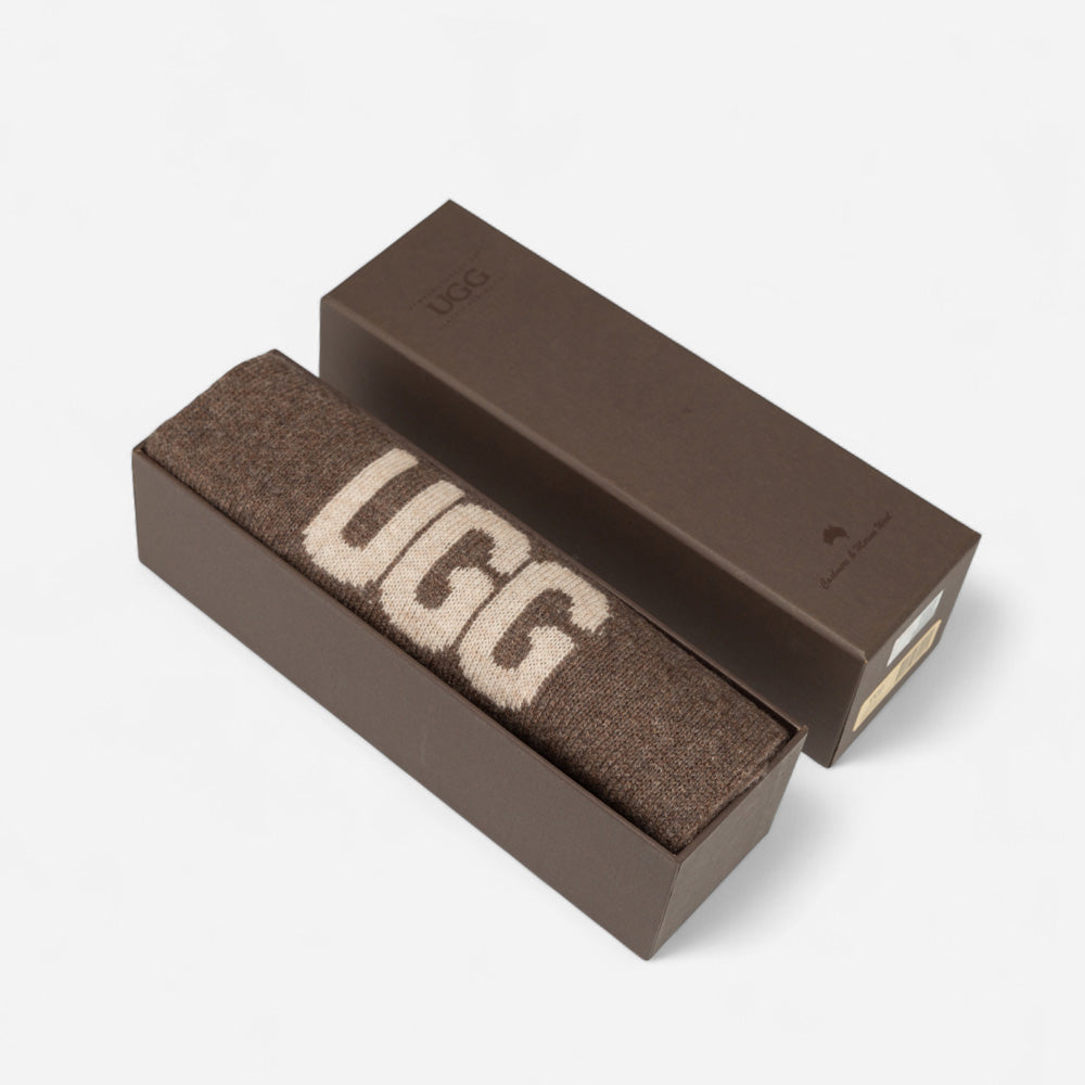 Ugg Logo Cashmere Aus Wool Woven Scarf