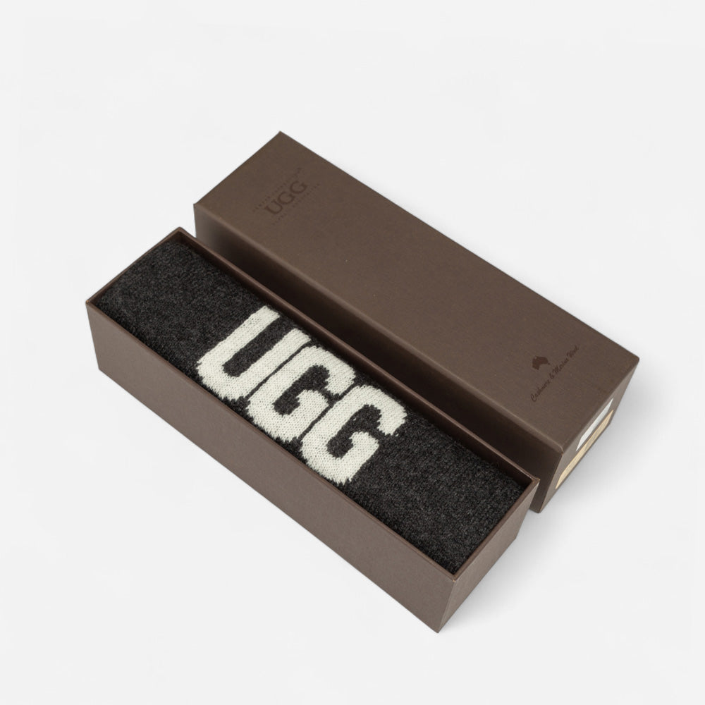 Ugg Logo Cashmere Aus Wool Woven Scarf