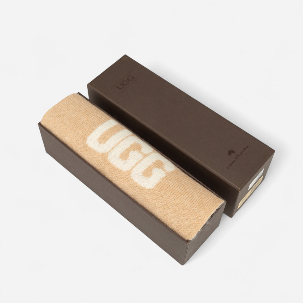 Ugg Logo Cashmere Aus Wool Woven Scarf