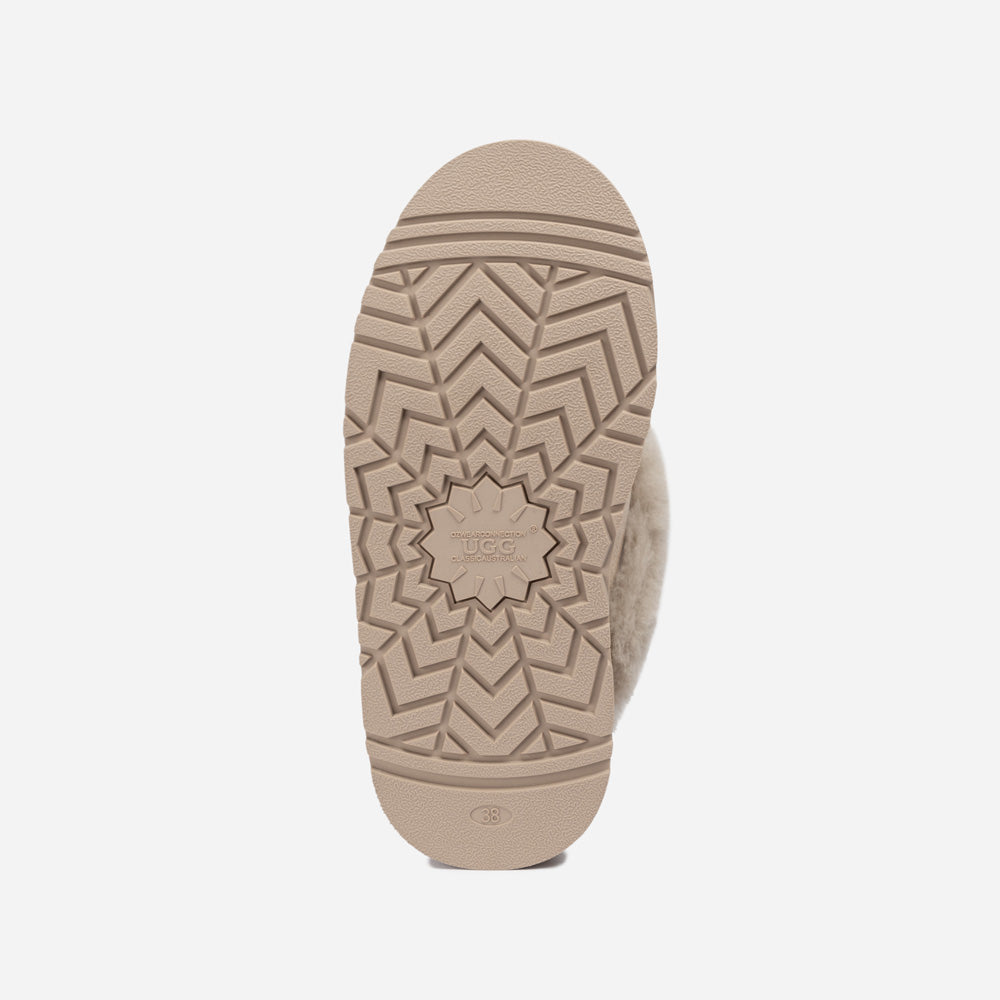 Ugg Coquette Platform Slipper (Elastic Logo & Wool Strap) (Detachable Feature)