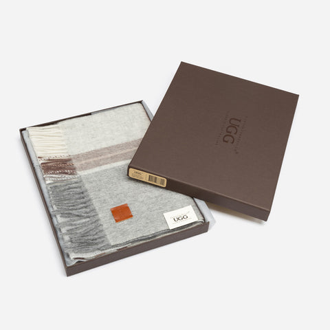 100% Wool Scarf Grey Check