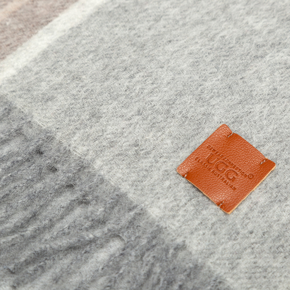 100% Wool Scarf Grey Check