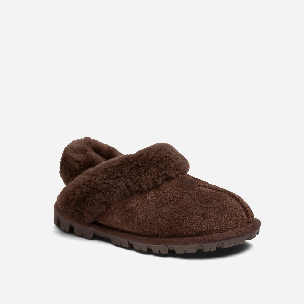 Ugg Coquette Heritage Shearling Slipper Elastic Logo Wool Strap (Detachable)