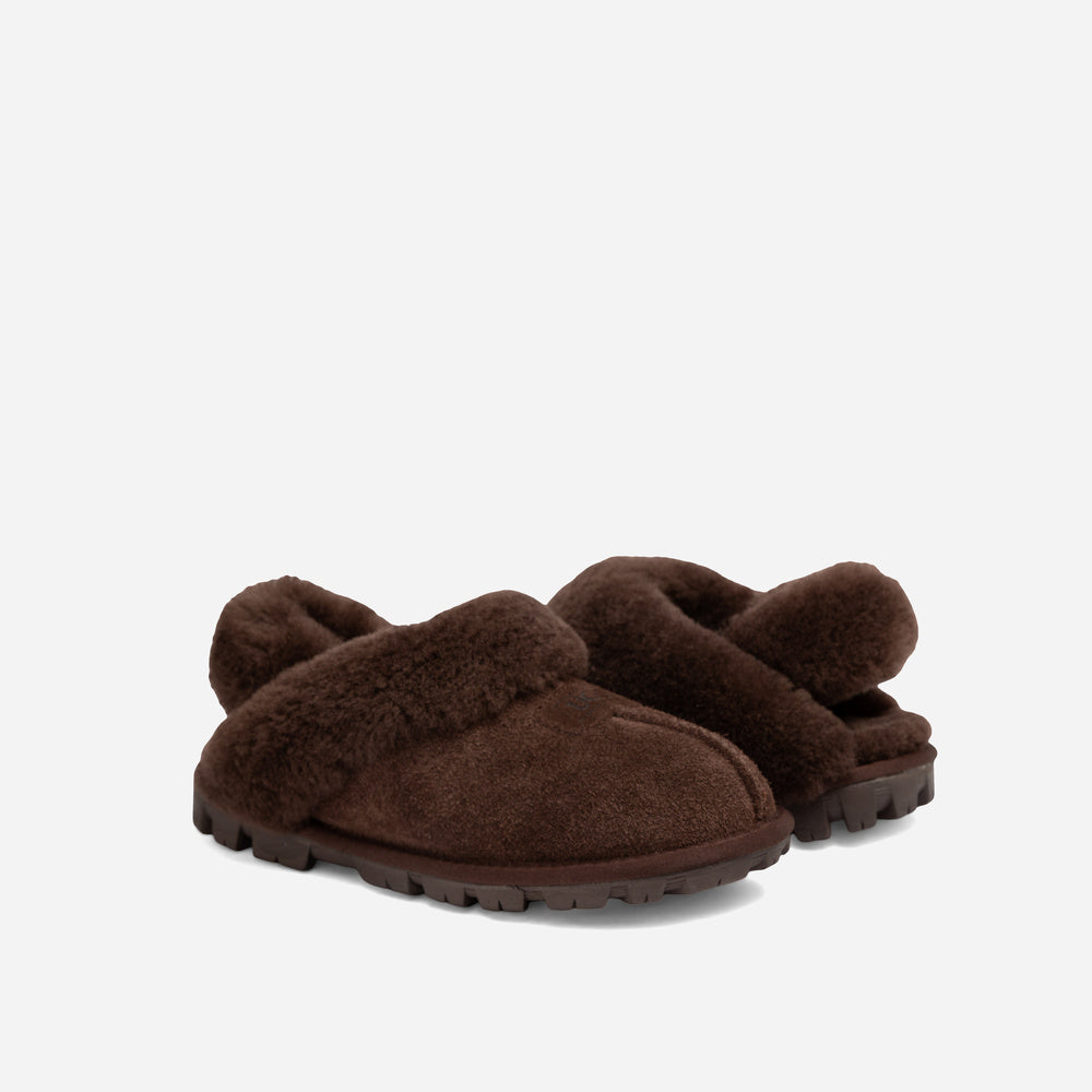 Ugg Coquette Heritage Shearling Slipper Elastic Logo Wool Strap (Detachable)