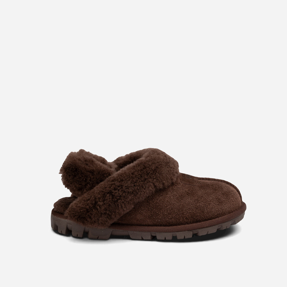 Ugg Coquette Heritage Shearling Slipper Elastic Logo Wool Strap (Detachable)