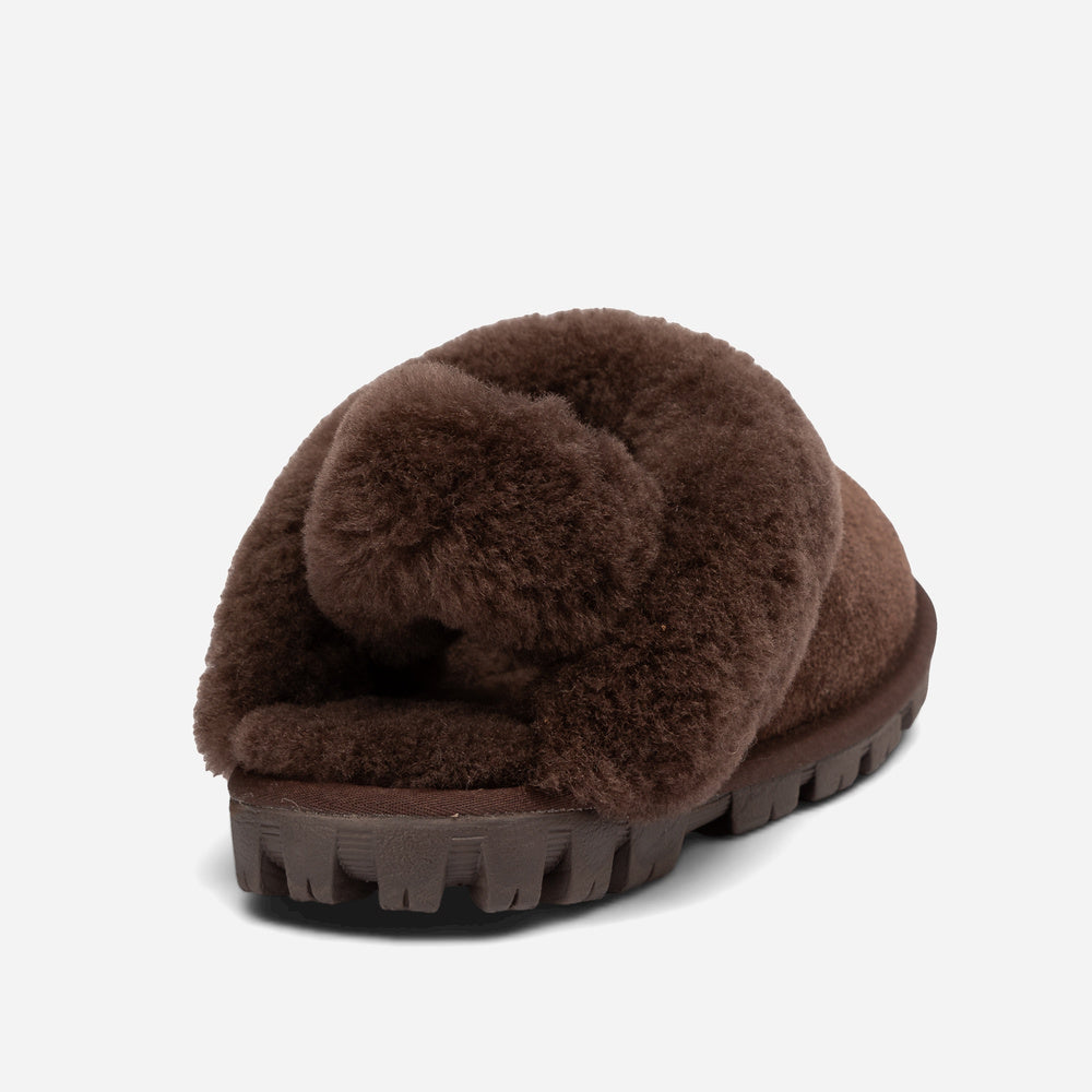Ugg Coquette Heritage Shearling Slipper Elastic Logo Wool Strap (Detachable)
