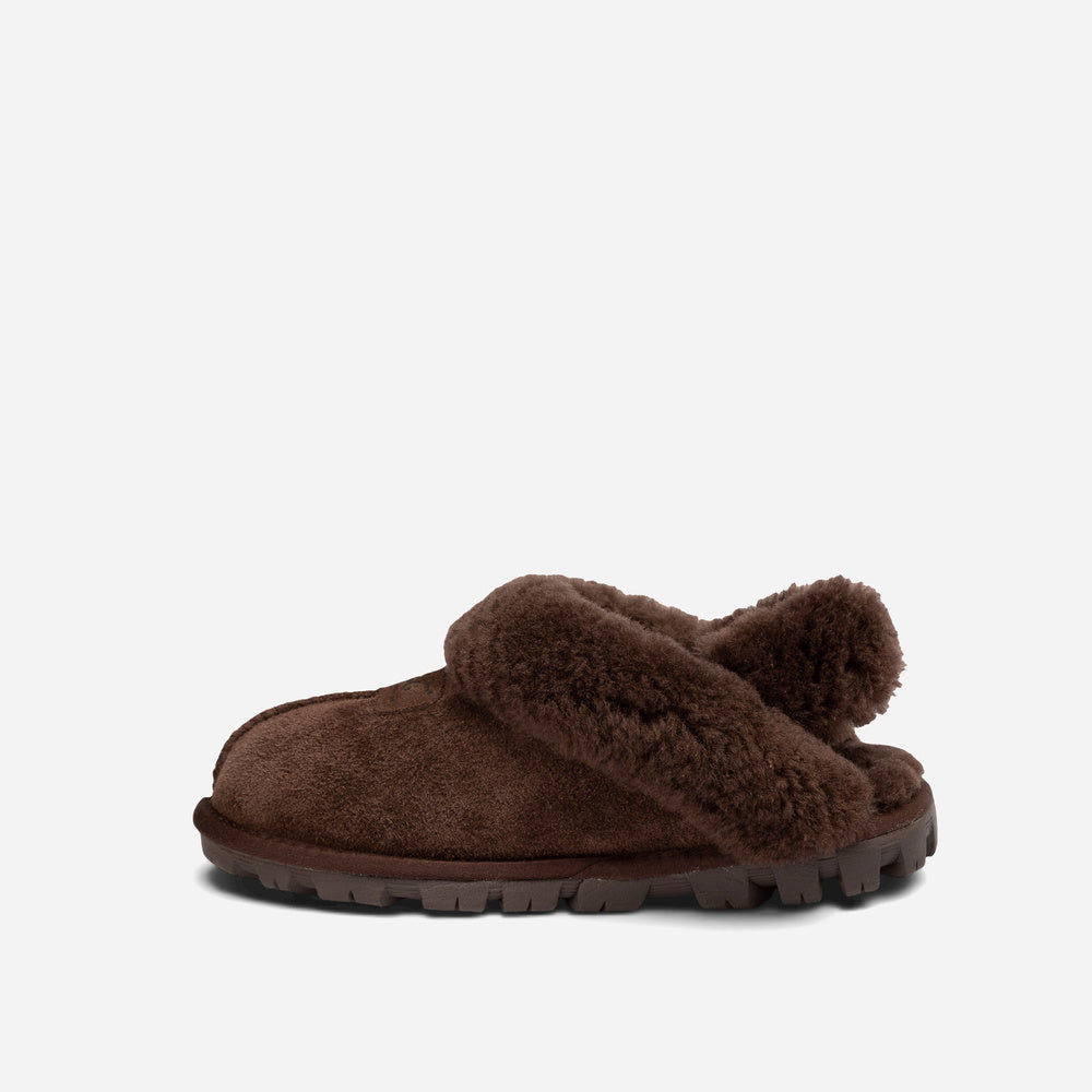 Ugg Coquette Heritage Shearling Slipper Elastic Logo Wool Strap (Detachable)
