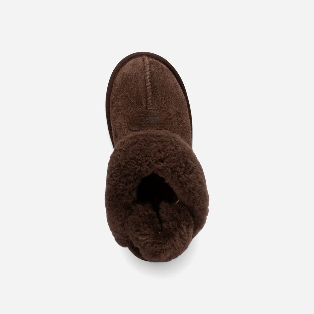 Ugg Coquette Heritage Shearling Slipper Elastic Logo Wool Strap (Detachable)