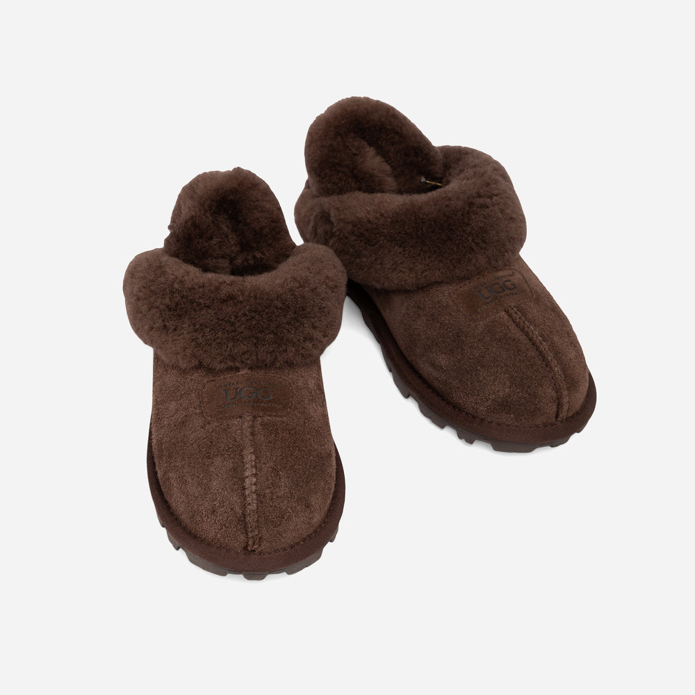 Ugg Coquette Heritage Shearling Slipper Elastic Logo Wool Strap (Detachable)