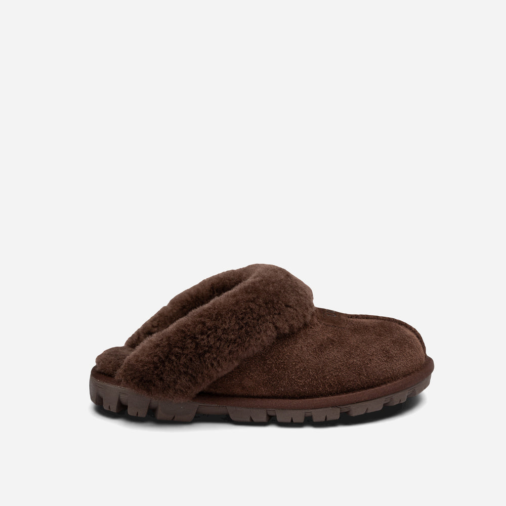 Ugg Coquette Heritage Shearling Slipper Elastic Logo Wool Strap (Detachable)