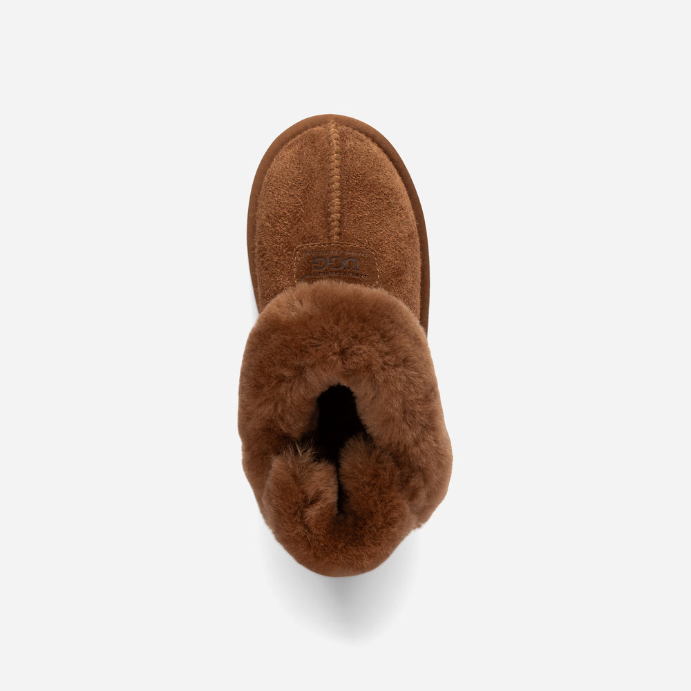 Ugg Coquette Heritage Shearling Slipper Elastic Logo Wool Strap (Detachable)