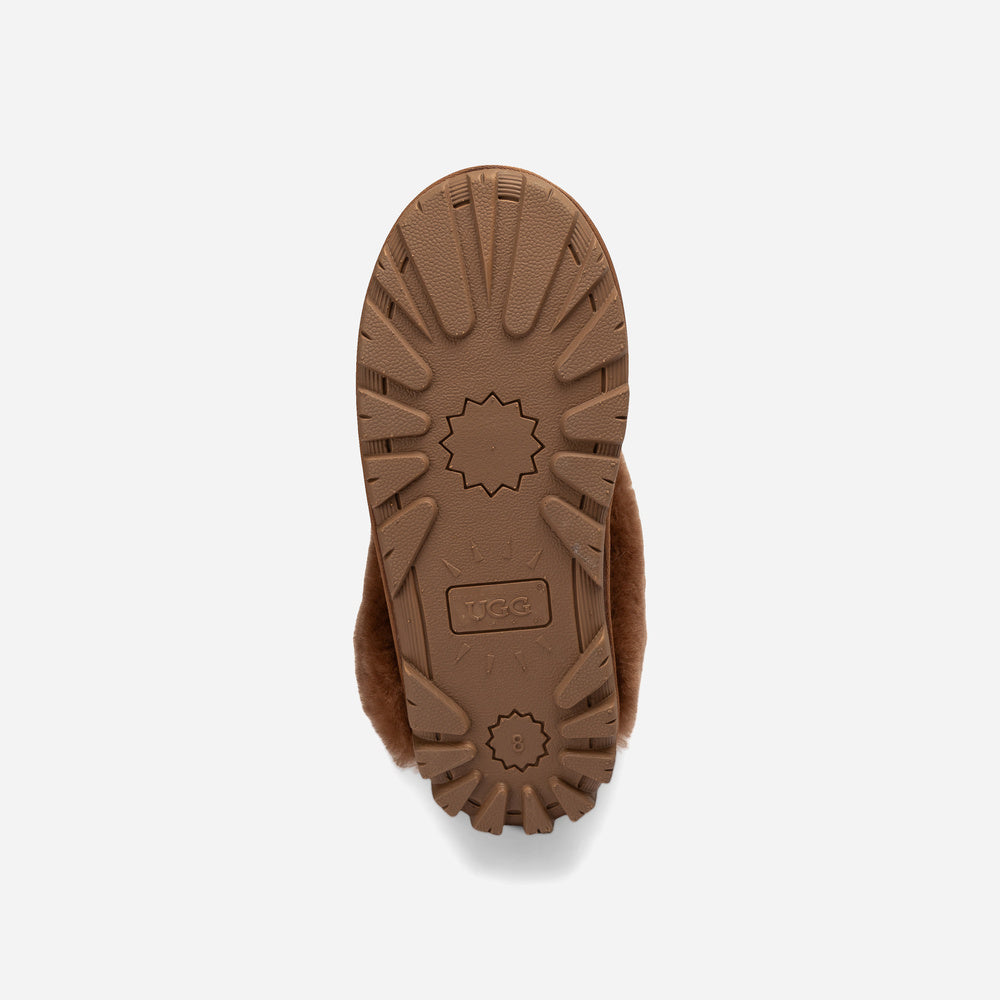 Ugg Coquette Heritage Shearling Slipper Elastic Logo Wool Strap (Detachable)