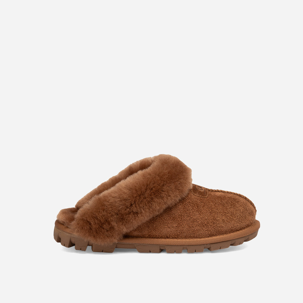 Ugg Coquette Heritage Shearling Slipper Elastic Logo Wool Strap (Detachable)