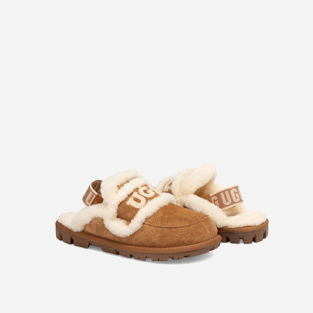 Ugg Violet Heritage Shearling Slipper Elastic Logo Strap (Detachable)