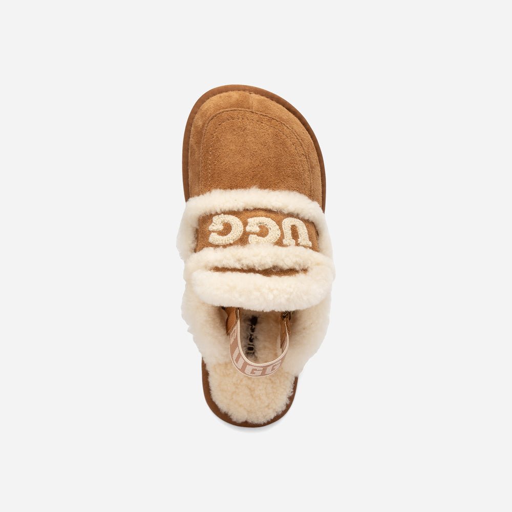 Ugg Violet Heritage Shearling Slipper Elastic Logo Strap (Detachable)